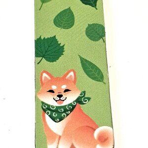 Shiba-Inu Puppy Magnetic Bookmark, Green Leaves, Dog Lover, Reading Gift, Book
